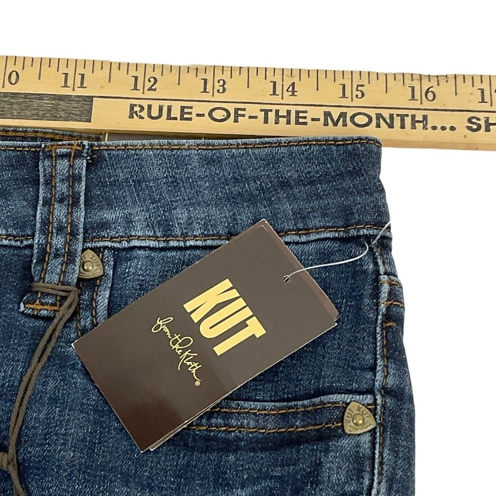 KUT from The Kloth Jeans Women's Size 4 Blue Maggie Skinny Boyfriend Crop Denim - Picture 8 of 11